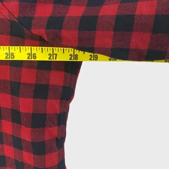Carhartt Rugged Flex Mid-Weight Button-Up Flannel Shirt Red Black Womens Size 2X - Picture 12 of 13